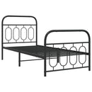 vidaXL fekete fém ágykeret fej- és lábtámlával 80 x 200 cm