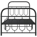 vidaXL fekete fém ágykeret fej- és lábtámlával 80 x 200 cm