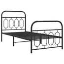 vidaXL fekete fém ágykeret fej- és lábtámlával 90 x 200 cm