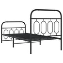 vidaXL fekete fém ágykeret fej- és lábtámlával 90 x 200 cm