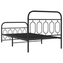 vidaXL fekete fém ágykeret fej- és lábtámlával 100 x 190 cm