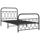 vidaXL fekete fém ágykeret fej- és lábtámlával 107 x 203 cm