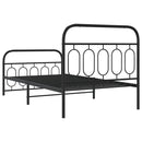 vidaXL fekete fém ágykeret fej- és lábtámlával 107 x 203 cm