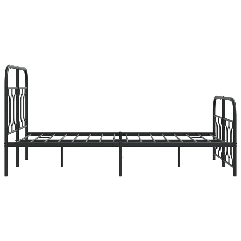vidaXL fekete fém ágykeret fej- és lábtámlával 120 x 200 cm