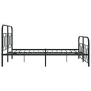 vidaXL fekete fém ágykeret fej- és lábtámlával 135 x 190 cm