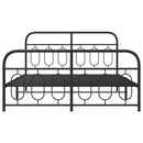 vidaXL fekete fém ágykeret fej- és lábtámlával 140 x 190 cm