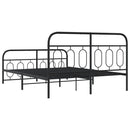 vidaXL fekete fém ágykeret fej- és lábtámlával 140 x 190 cm