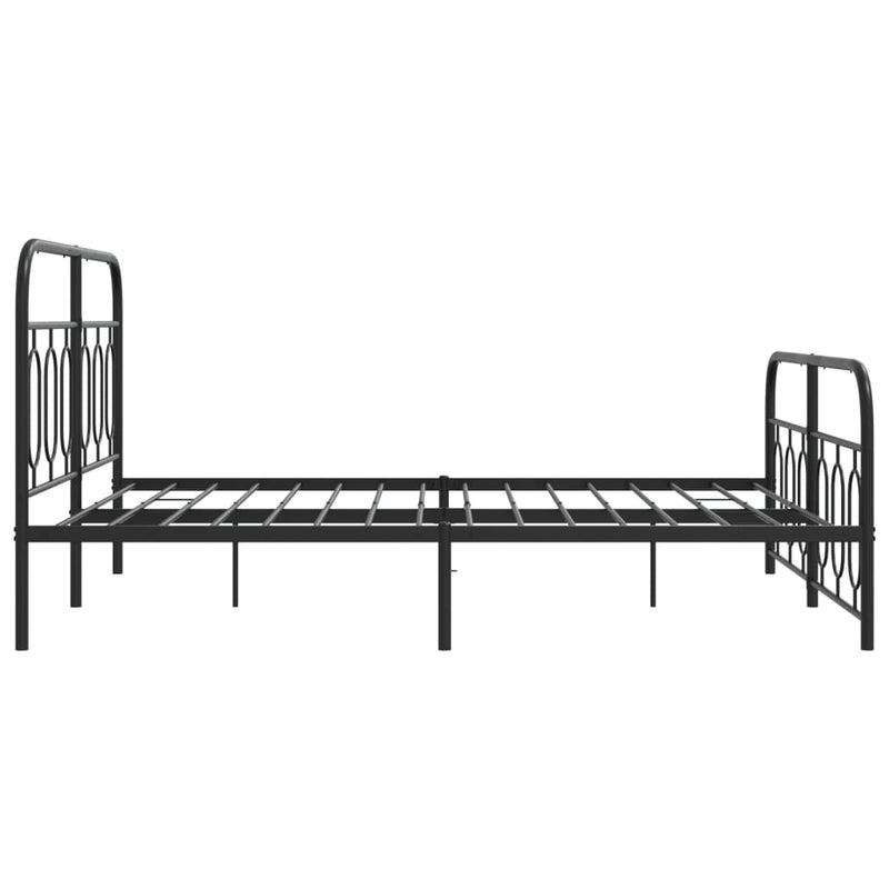 vidaXL fekete fém ágykeret fej- és lábtámlával 150 x 200 cm