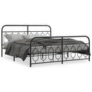 vidaXL fekete fém ágykeret fej- és lábtámlával 183 x 213 cm