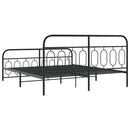 vidaXL fekete fém ágykeret fej- és lábtámlával 183 x 213 cm