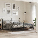 vidaXL fekete fém ágykeret fej- és lábtámlával 183 x 213 cm