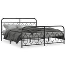 vidaXL fekete fém ágykeret fej- és lábtámlával 193 x 203 cm