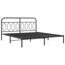 vidaXL fekete fém ágykeret fej- és lábtámlával 193 x 203 cm