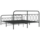 vidaXL fekete fém ágykeret fej- és lábtámlával 193 x 203 cm