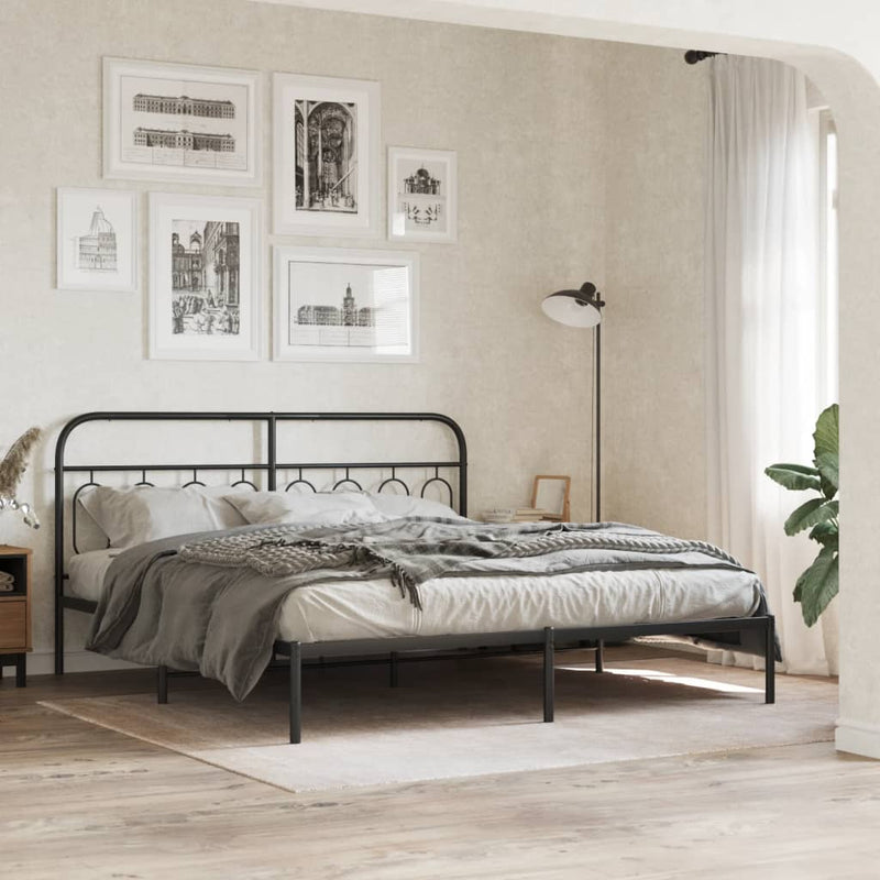 vidaXL fekete fém fejtámla 160 cm