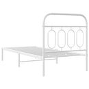 vidaXL fehér fém ágykeret fejtámlával 90x190 cm