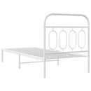 vidaXL fehér fém ágykeret fejtámlával 90x200 cm