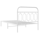 vidaXL fehér fém ágykeret fejtámlával 100x200 cm