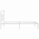 vidaXL fehér fém ágykeret fejtámlával 107x203 cm