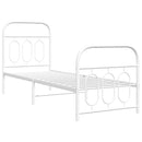 vidaXL fehér fém ágykeret fej- és lábtámlával 75 x 190 cm