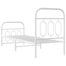 vidaXL fehér fém ágykeret fej- és lábtámlával 75 x 190 cm