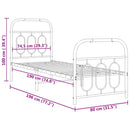 vidaXL fehér fém ágykeret fej- és lábtámlával 75 x 190 cm