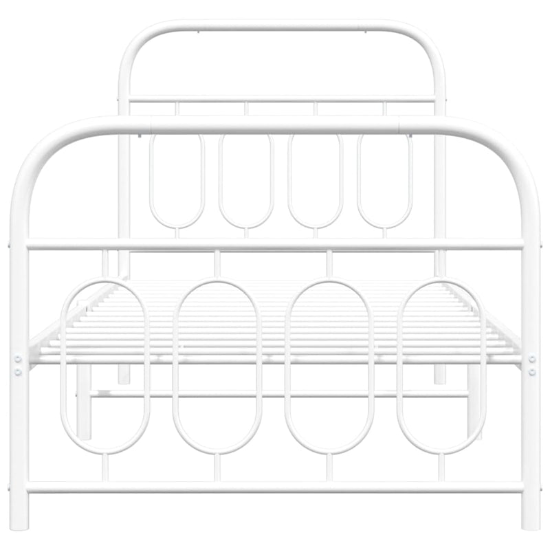 vidaXL fehér fém ágykeret fej- és lábtámlával 90x200 cm