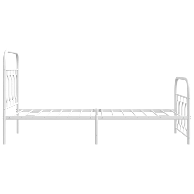 vidaXL fehér fém ágykeret fej- és lábtámlával 90x200 cm
