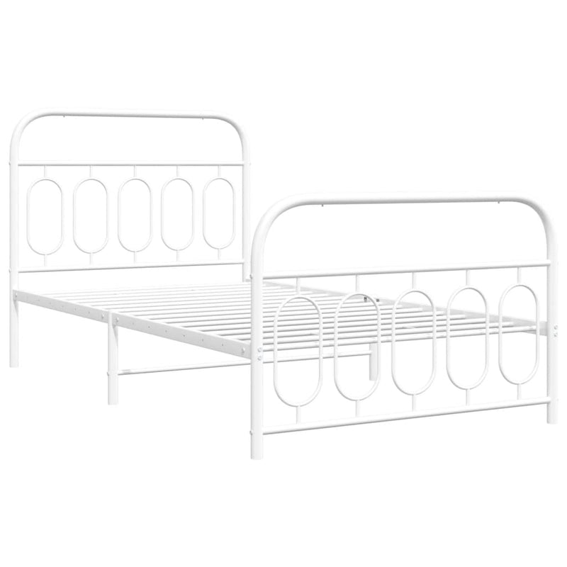 vidaXL fehér fém ágykeret fej- és lábtámlával 100x200 cm