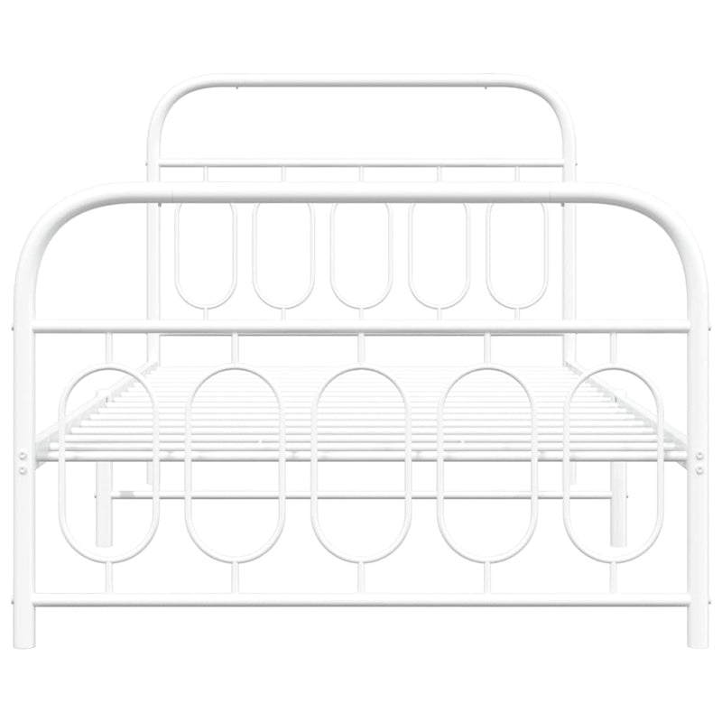 vidaXL fehér fém ágykeret fej- és lábtámlával 100x200 cm