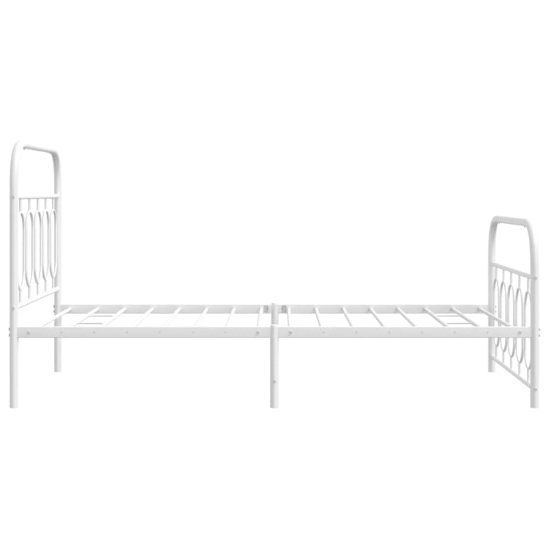 vidaXL fehér fém ágykeret fej- és lábtámlával 100x200 cm
