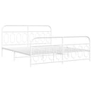 vidaXL fehér fém ágykeret fej- és lábtámlával 183 x 213 cm