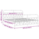 vidaXL fehér fém ágykeret fej- és lábtámlával 183 x 213 cm