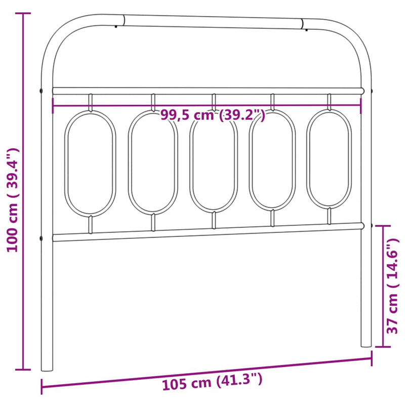 vidaXL fehér fém fejtámla 100 cm