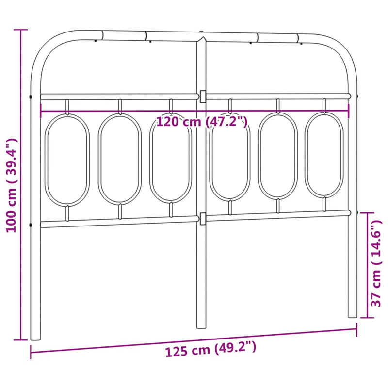 vidaXL fehér fém fejtámla 120 cm