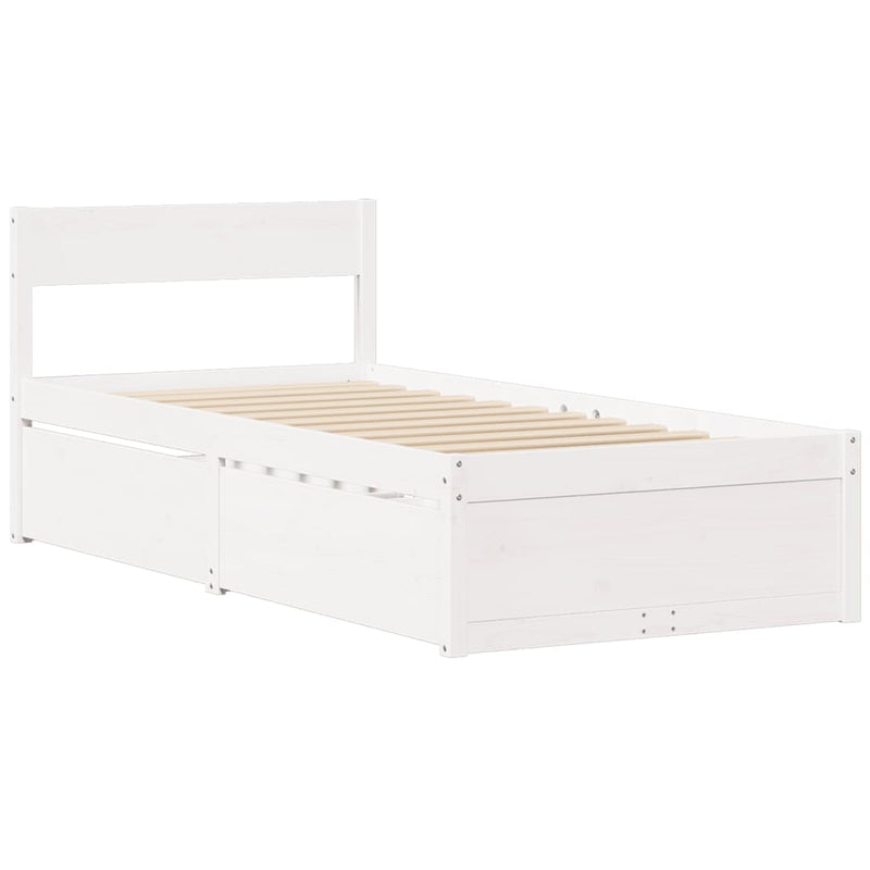 vidaXL fehér tömör fenyőfa ágy matrac nélkül 100 x 200 cm
