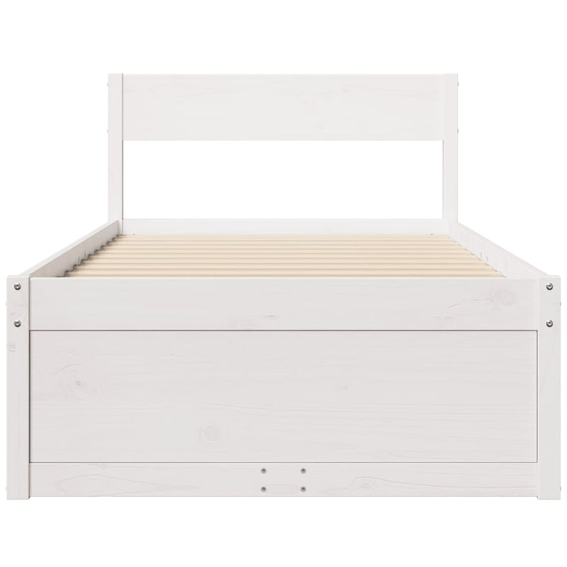 vidaXL fehér tömör fenyőfa ágy matrac nélkül 100 x 200 cm