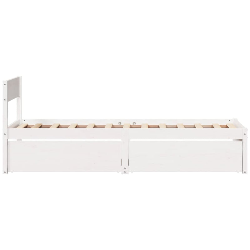 vidaXL fehér tömör fenyőfa ágy matrac nélkül 100 x 200 cm