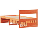vidaXL viaszbarna tömör fenyőfa ágy matrac nélkül 100 x 200 cm