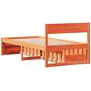 vidaXL viaszbarna tömör fenyőfa ágy matrac nélkül 90 x 200 cm