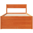 vidaXL viaszbarna tömör fenyőfa ágy matrac nélkül 90 x 190 cm