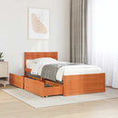 vidaXL viaszbarna tömör fenyőfa ágy matrac nélkül 90 x 190 cm