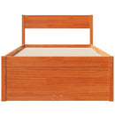 vidaXL viaszbarna tömör fenyőfa ágy matrac nélkül 75 x 190 cm