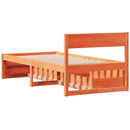 vidaXL viaszbarna tömör fenyőfa ágy matrac nélkül 75 x 190 cm