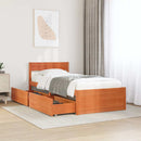 vidaXL viaszbarna tömör fenyőfa ágy matrac nélkül 75 x 190 cm