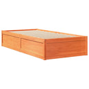 vidaXL viaszbarna tömör fenyőfa ágy matrac nélkül 100 x 200 cm