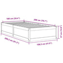 vidaXL viaszbarna tömör fenyőfa ágy matrac nélkül 100 x 200 cm