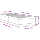vidaXL fehér tömör fenyőfa ágy matrac nélkül 90 x 200 cm