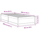 vidaXL viaszbarna tömör fenyőfa ágy matrac nélkül 90 x 200 cm
