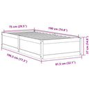 vidaXL tömör fenyőfa ágy matrac nélkül 75 x 190 cm